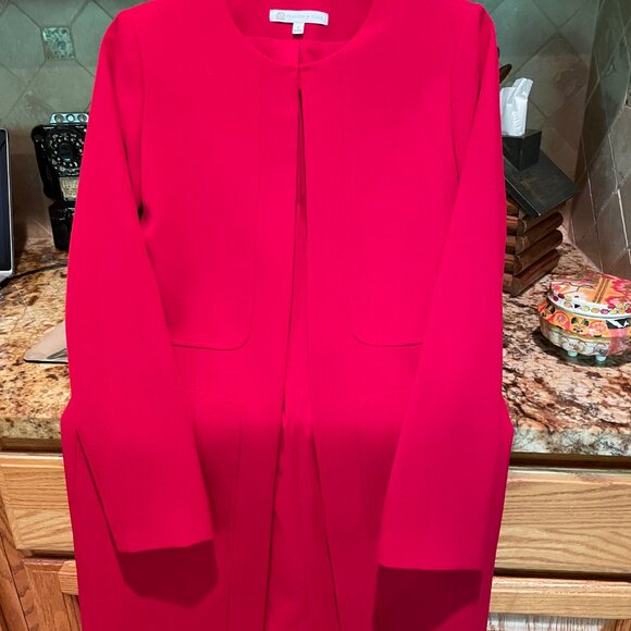 Preston & York Lined Red Open Front Lightweight Coat 6 - Picture 3 of 6